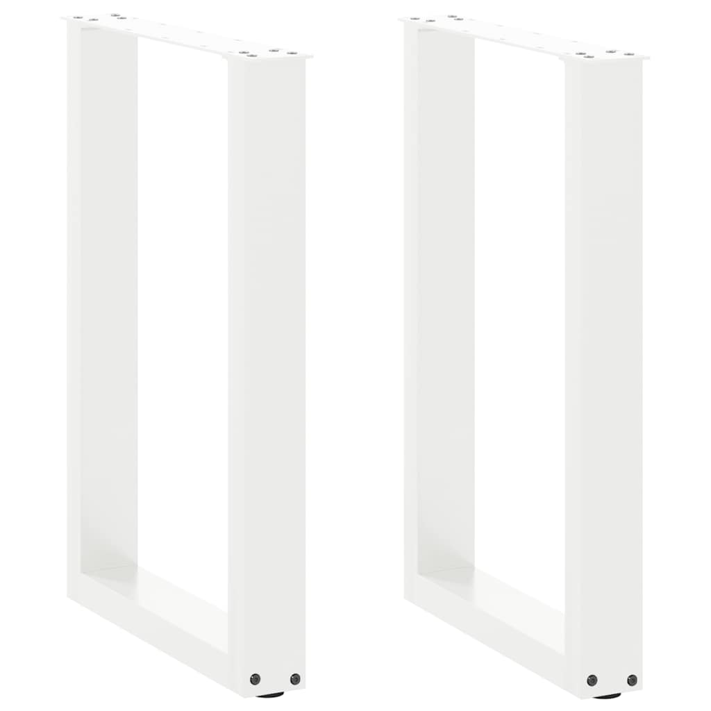 Noge za blagovaonski stol U-oblik 2 kom Bijele 50 x (72-73) cm Čelik