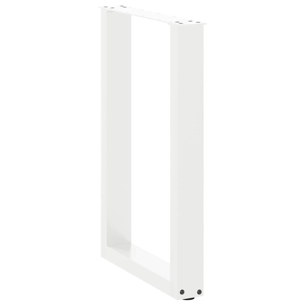 Noge za blagovaonski stol U-oblik 2 kom Bijele 50 x (72-73) cm Čelik