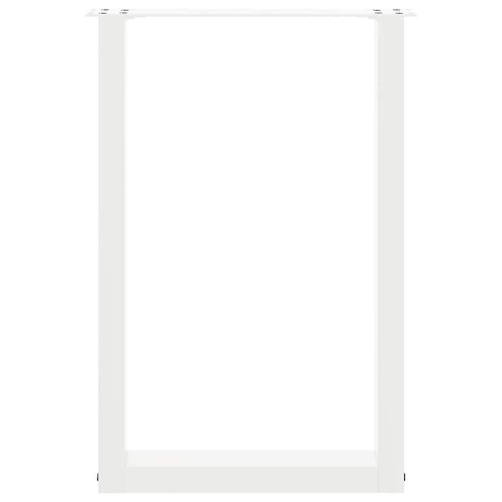 Noge za blagovaonski stol U-oblik 2 kom Bijele 50 x (72-73) cm Čelik
