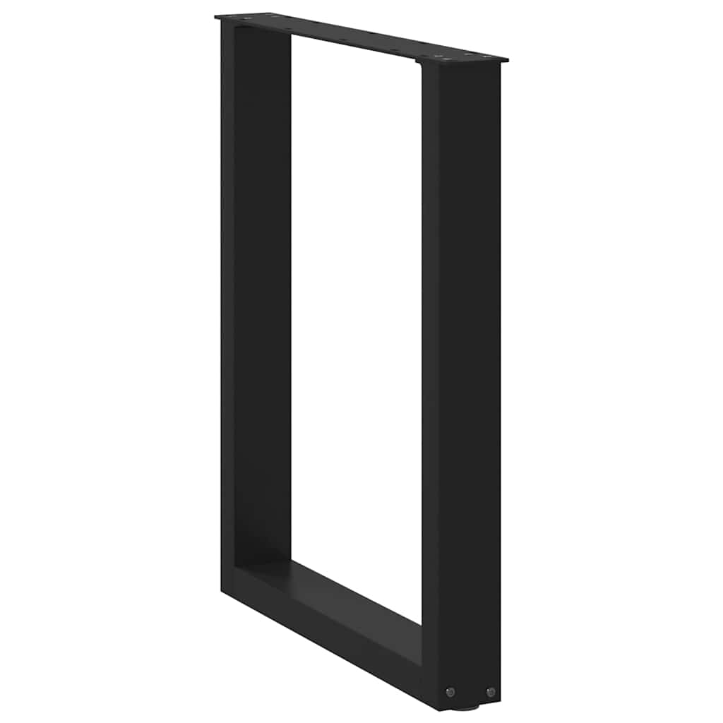 Noge za blagovaonski stol U-oblik 2 kom Crne 60 x (72-73) cm Čelik