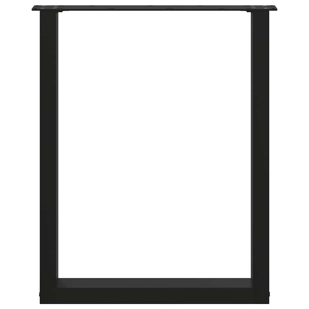 Noge za blagovaonski stol U-oblik 2 kom Crne 60 x (72-73) cm Čelik