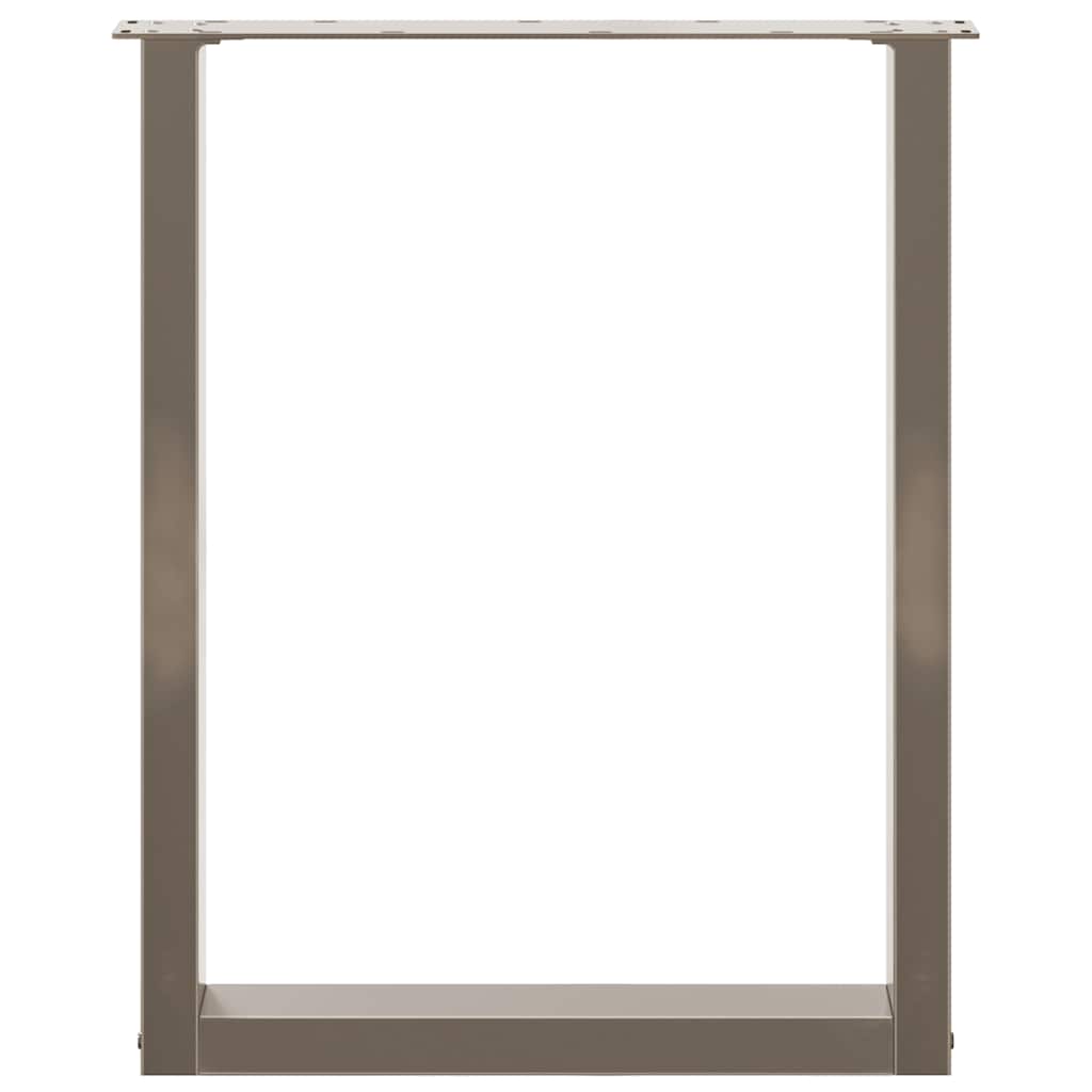 Noge za blagovaonski stol U-oblik 2 kom Prirodni čelik 60 x (72-73) cm Čelik