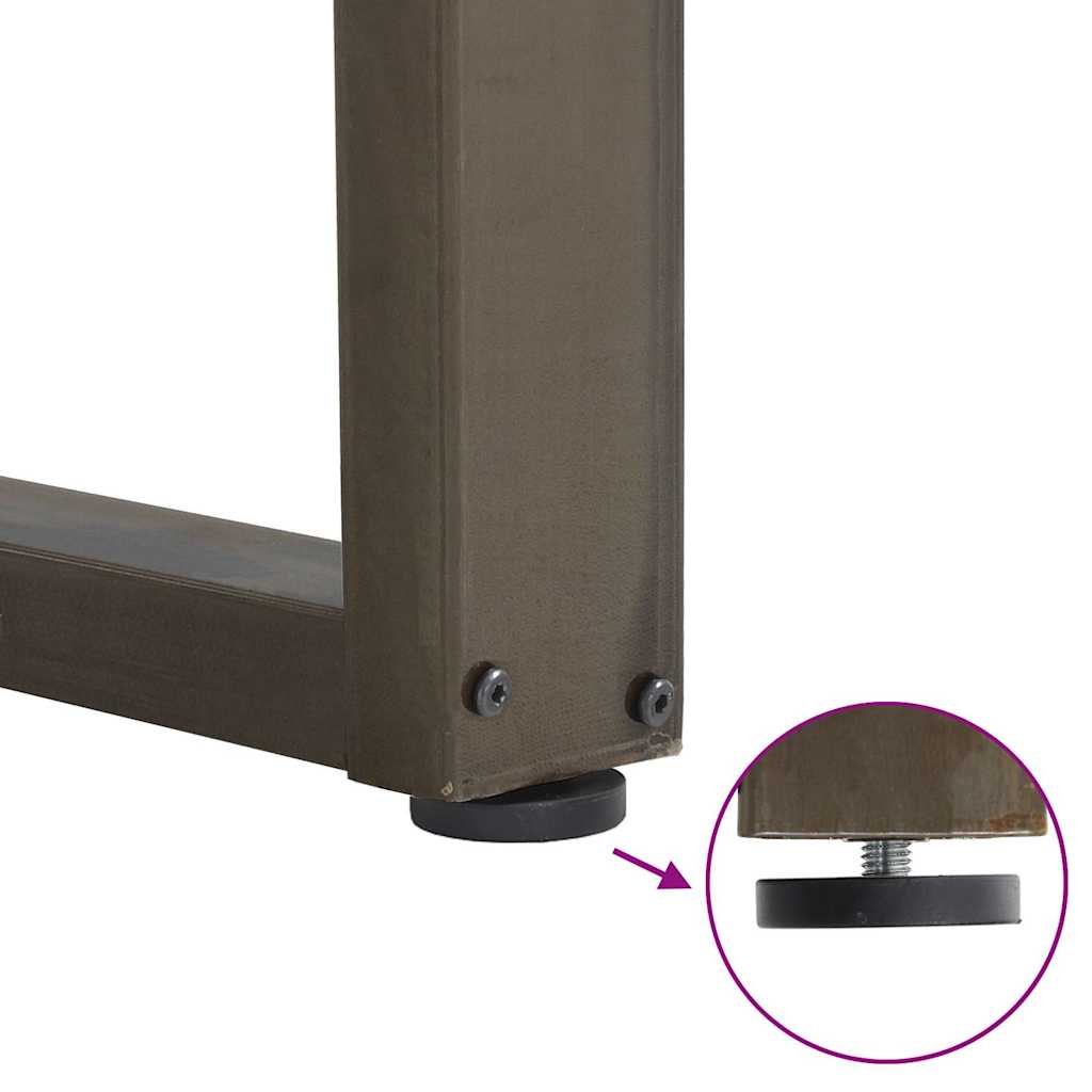 Noge za blagovaonski stol U-oblik 2 kom Prirodni čelik 60 x (72-73) cm Čelik