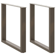 Noge za blagovaonski stol U-oblik 2 kom Prirodni čelik 80 x (72-73) cm Čelik