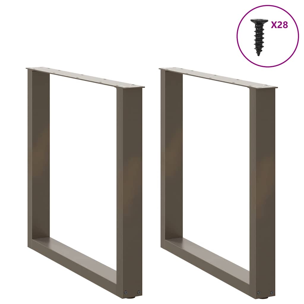 Noge za blagovaonski stol U-oblik 2 kom Prirodni čelik 80 x (72-73) cm Čelik