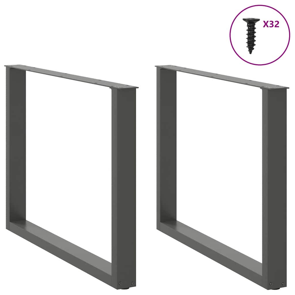 Noge za blagovaonski stol U-oblik 2 kom antracit 100 x (72-73) cm čelik