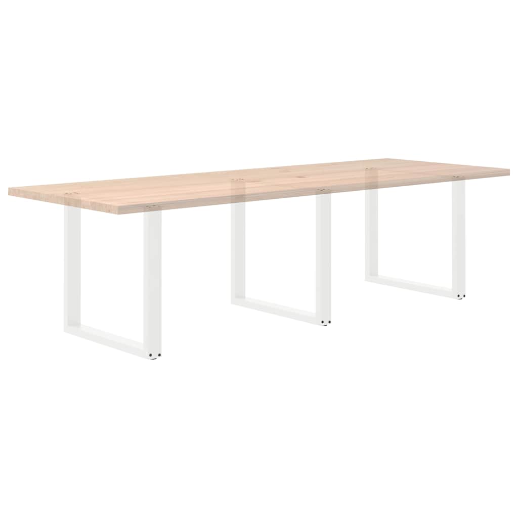 Noge za blagovaonski stol U-oblik 3 kom Bijele 80 x (72-73) cm Čelik
