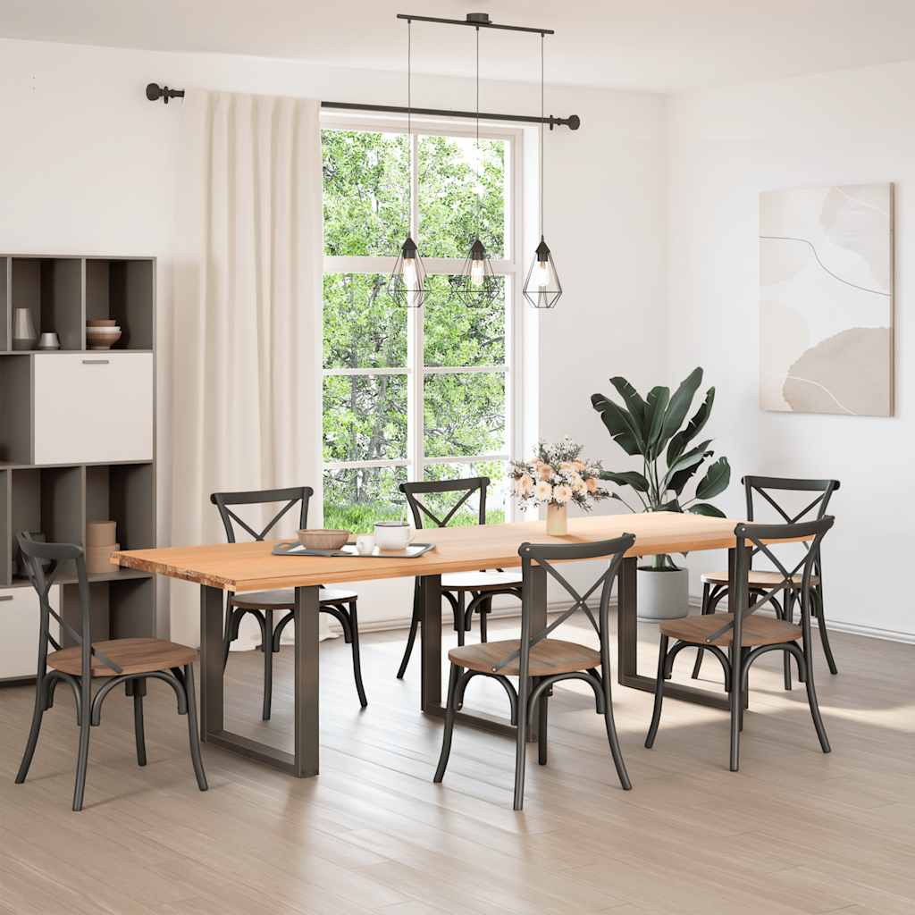 Noge za blagovaonski stol U-oblik 3 kom Prirodni čelik 80 x (72-73) cm Čelik