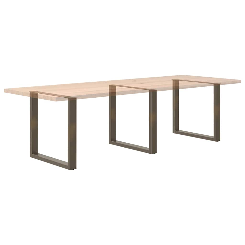 Noge za blagovaonski stol U-oblik 3 kom Prirodni čelik 80 x (72-73) cm Čelik