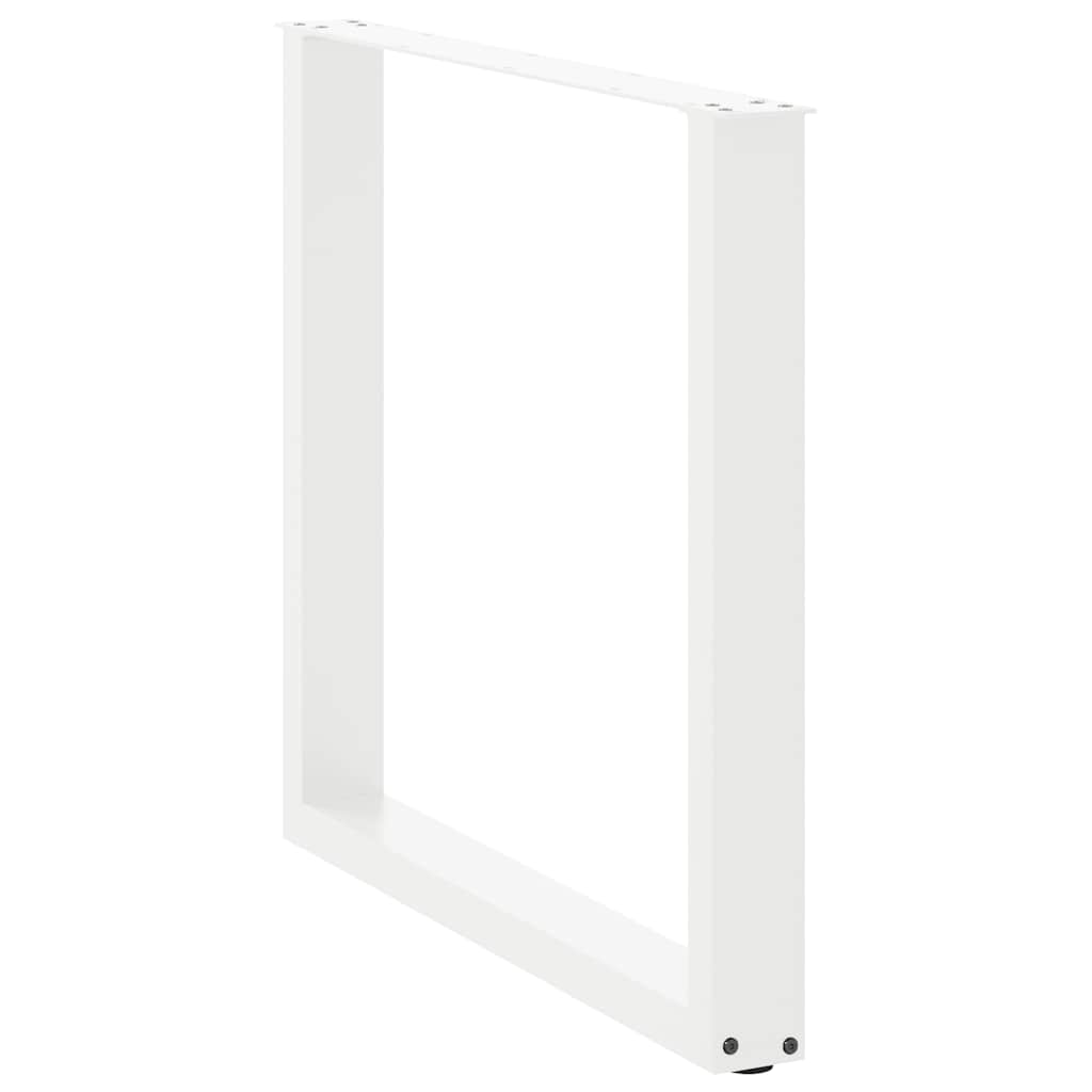 Noge za blagovaonski stol U-oblik 3 kom Bijele 90 x (72-73) cm Čelik