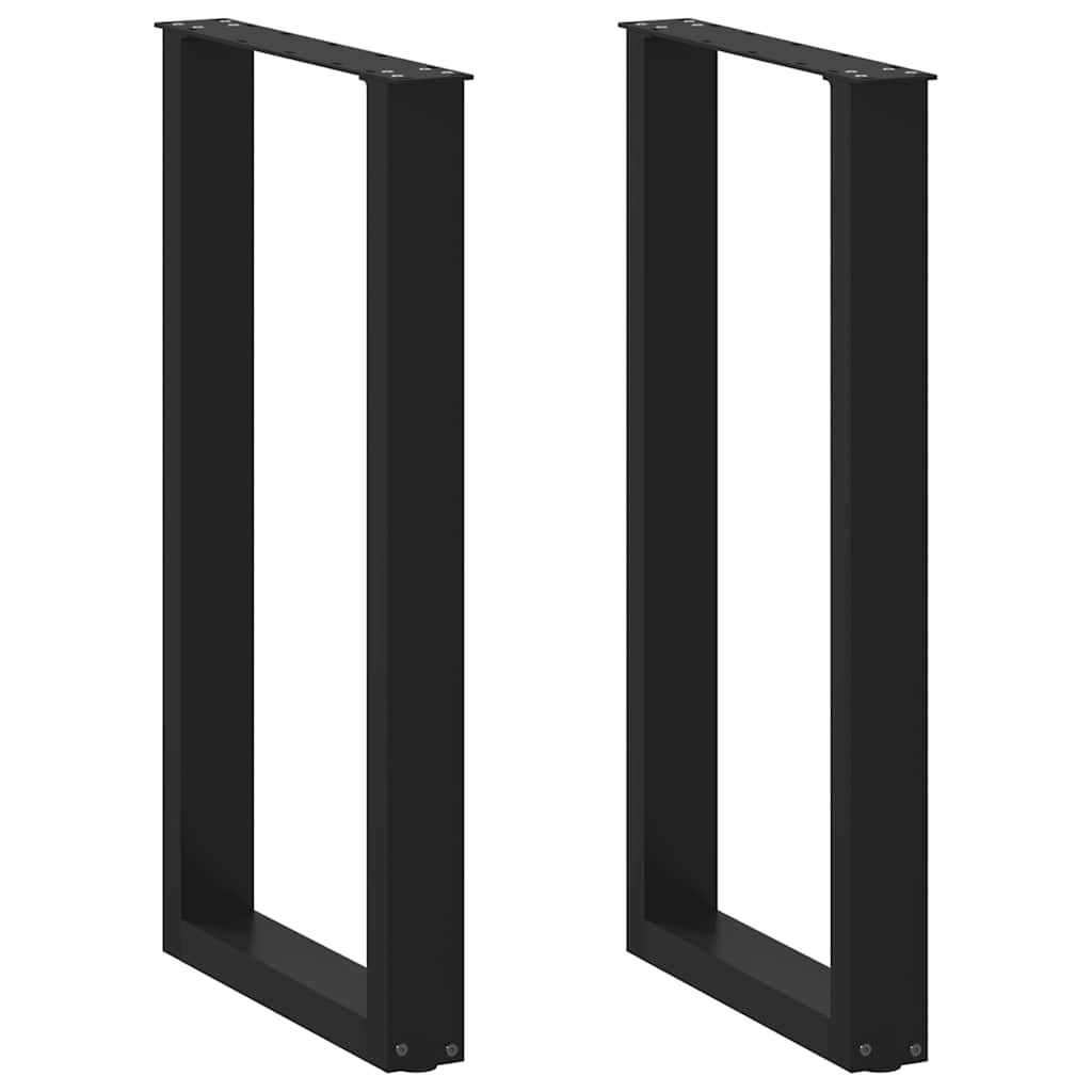 Noge za barski stol U-oblika 2 kom Crne 50 x (90-91) cm Čelik