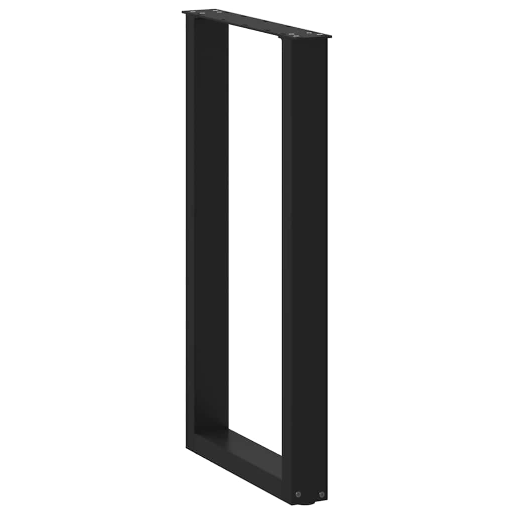 Noge za barski stol U-oblika 2 kom Crne 50 x (90-91) cm Čelik