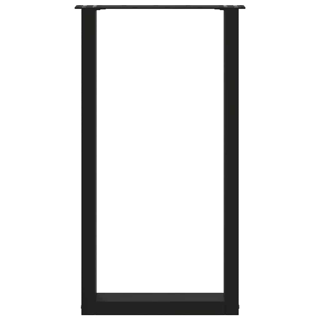 Noge za barski stol U-oblika 2 kom Crne 50 x (90-91) cm Čelik