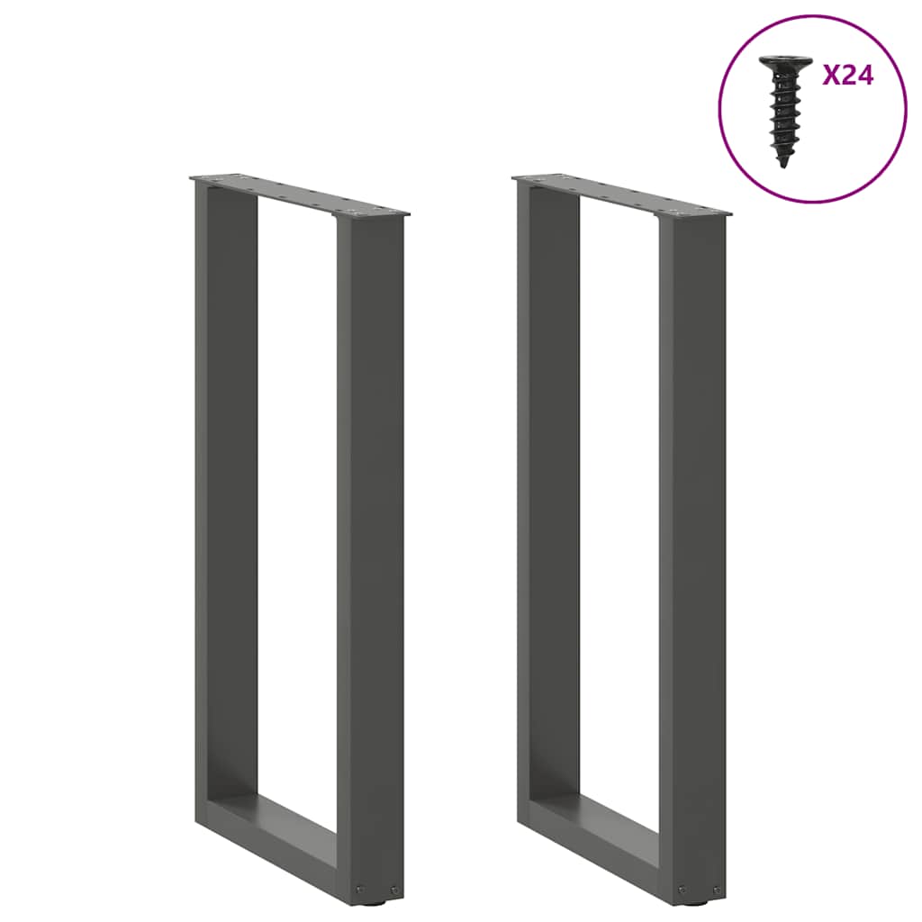 Noge za barski stol U-oblika 2 kom antracit 50 x (90-91) cm čelik