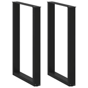 Noge za barski stol U-oblika 2 kom Crne 60 x (90-91) cm Čelik