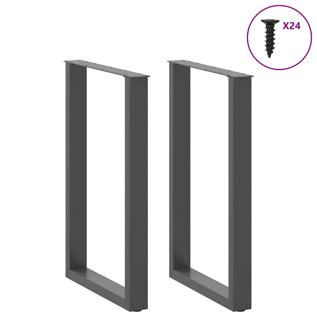Noge za barski stol U-oblika 2 kom antracit 60 x (90-91) cm čelik