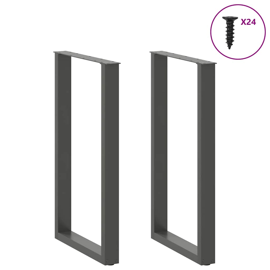Noge za barski stol U-oblika 2 kom antracit 60 x (100-101) cm čelik