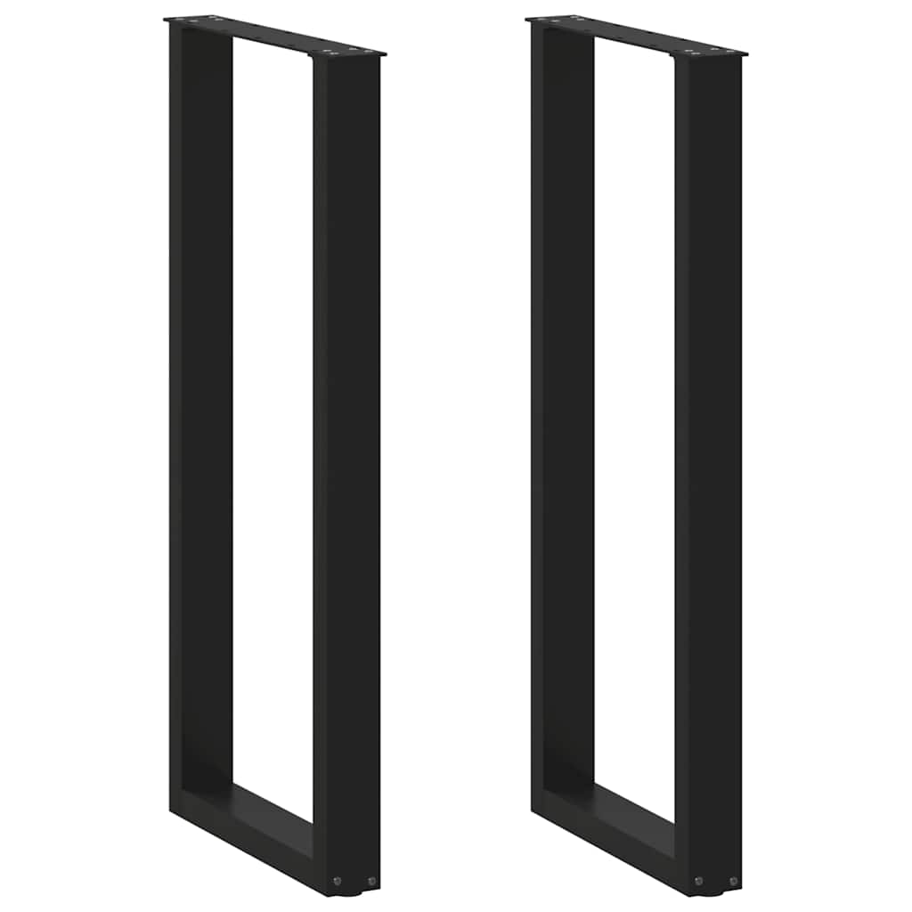 Noge za barski stol U-oblika 2 kom Crne 50 x (110-111) cm Čelik