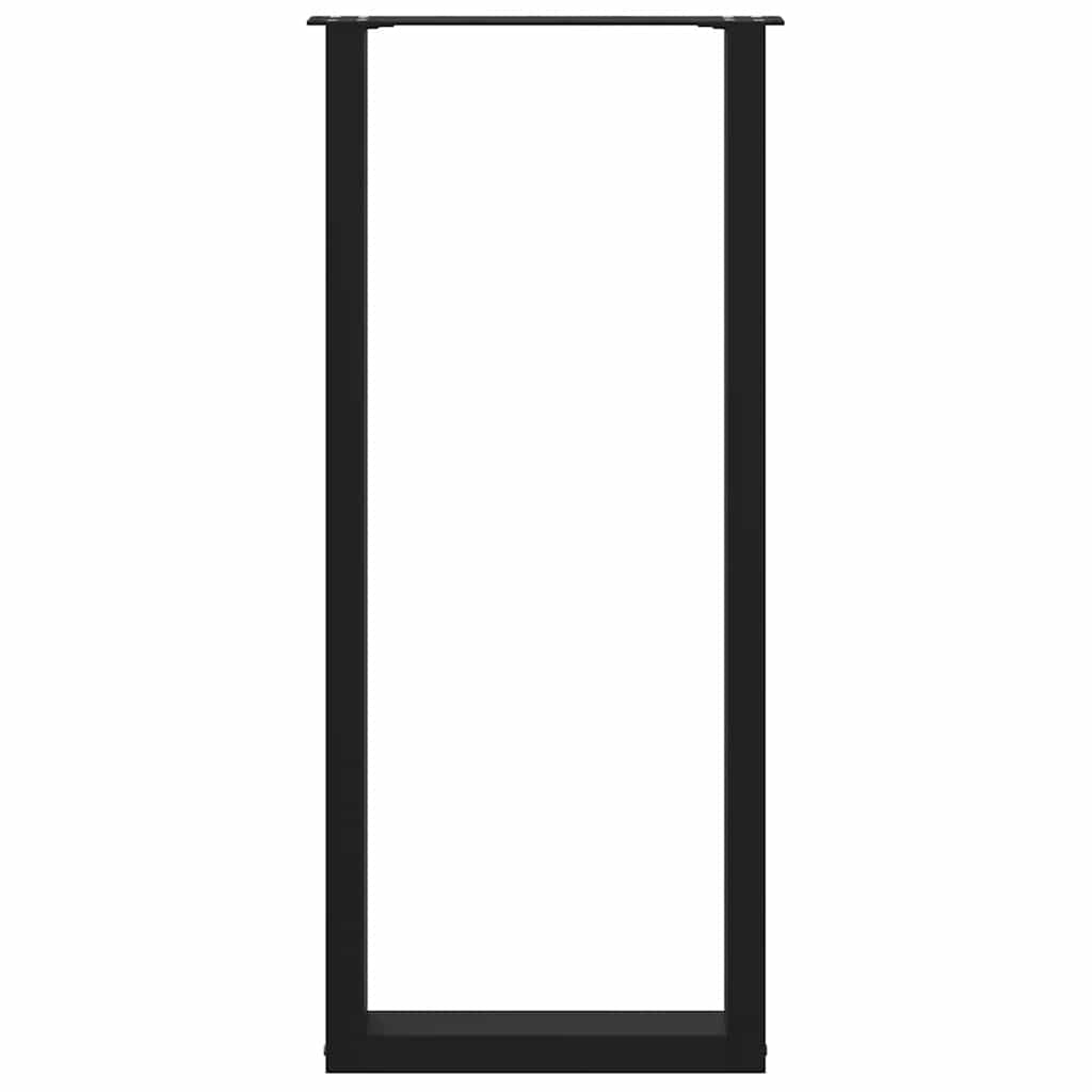 Noge za barski stol U-oblika 2 kom Crne 50 x (110-111) cm Čelik