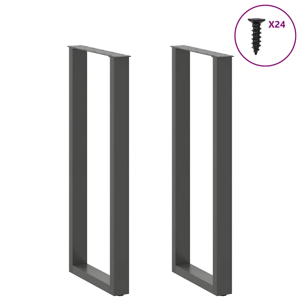 Noge za barski stol U-oblika 2 kom antracit 50 x (110-111) cm čelik