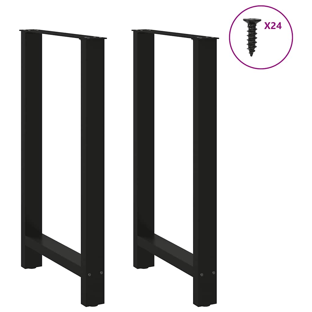 Noge za barski stol Crne 2 kom 60 x (100-101) cm Čelične