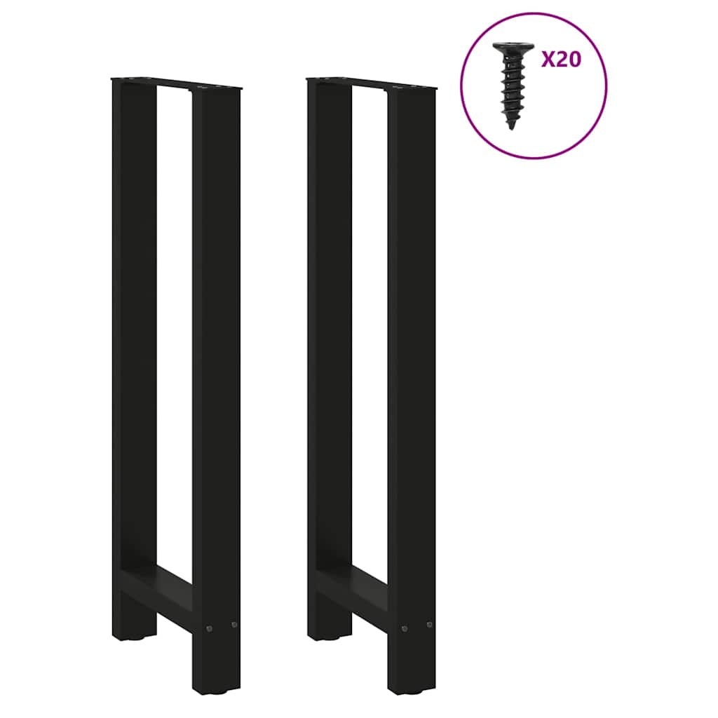 Noge za barski stol Crne 2 kom 40 x (110-111) cm Čelične