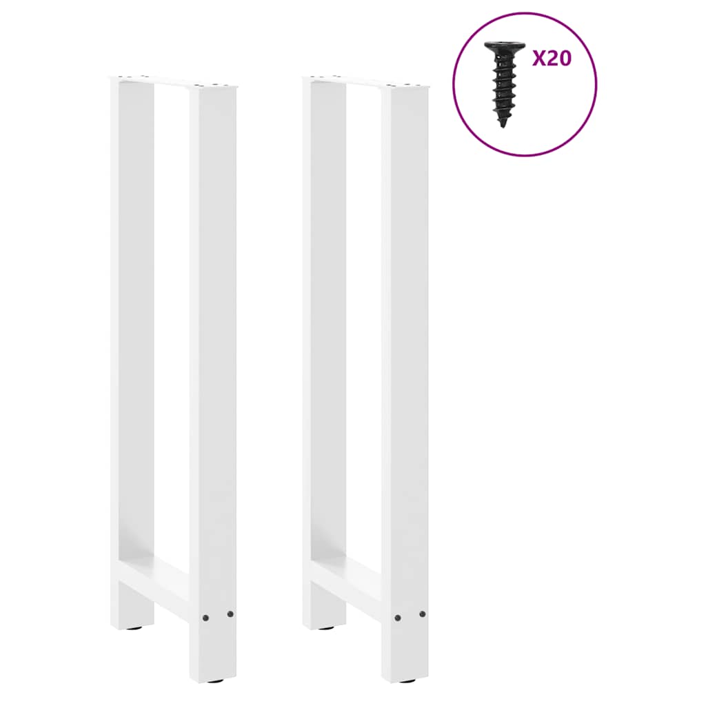 Noge za barski stol Bijele 2 kom 40 x (110-111) cm Čelične