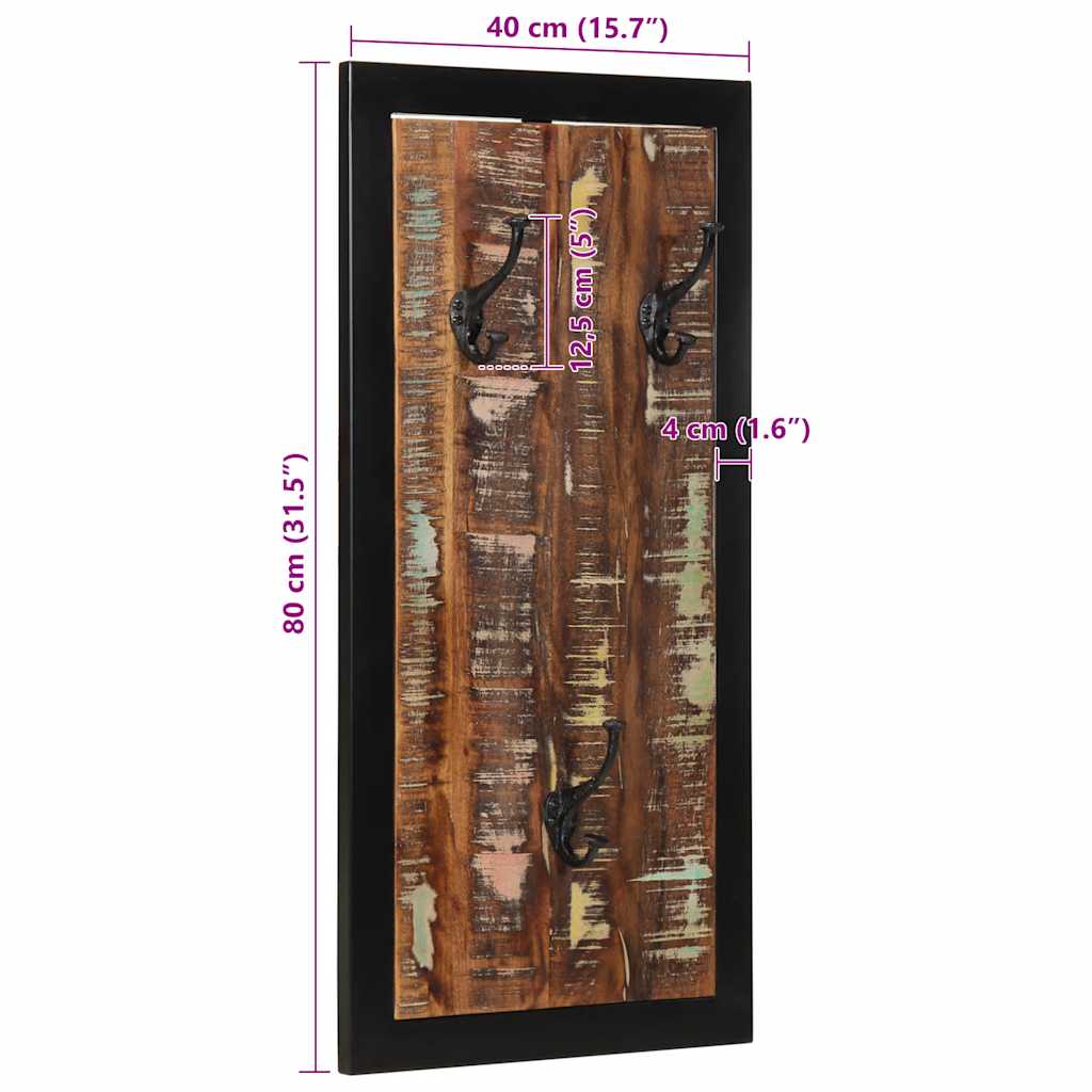 Vješalica za kapute višebojna 40x2x80 cm obrađeno puno drvo