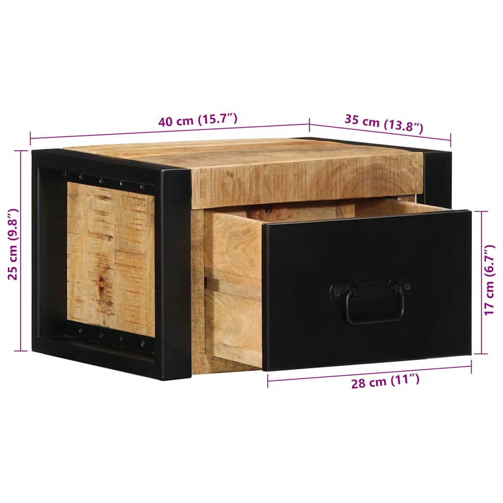 Noćni ormarići 2 kom 40x35x25 cm Puno grubo drvo Mango