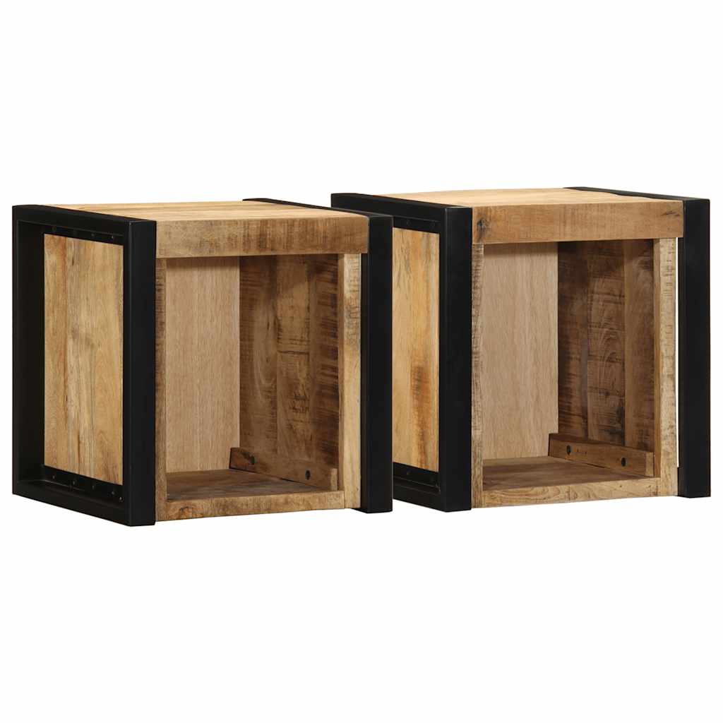 Noćni ormarići 2 kom 40x35x40 cm Puno grubo drvo Mango