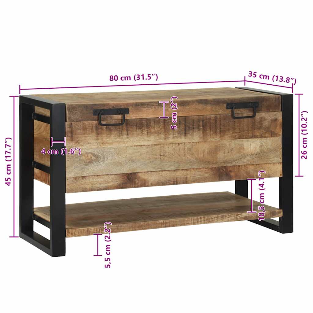 Kutija za spremanje Smeđa 80 x 35 x 45 cm Čvrsto drvo manga