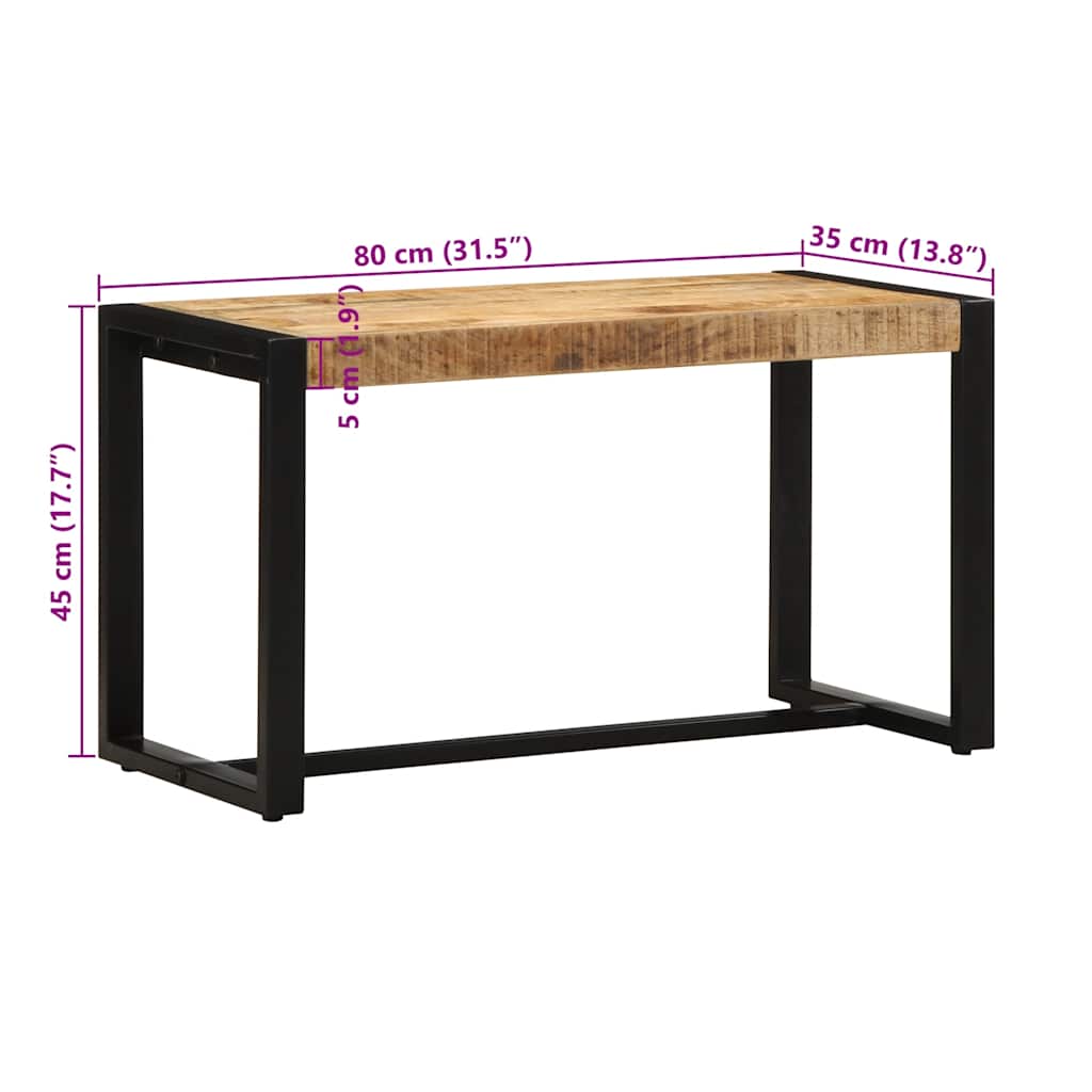 Klupa 80x35x45 cm Puno grubo drvo Mango