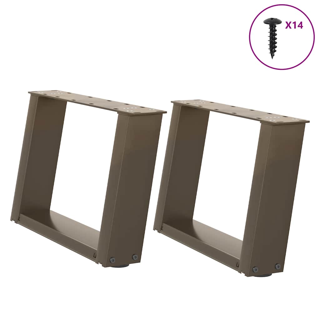 Noge za klub stolić U-oblik 2 kom Prirodni čelik 50 x (30-31) cm Čelik