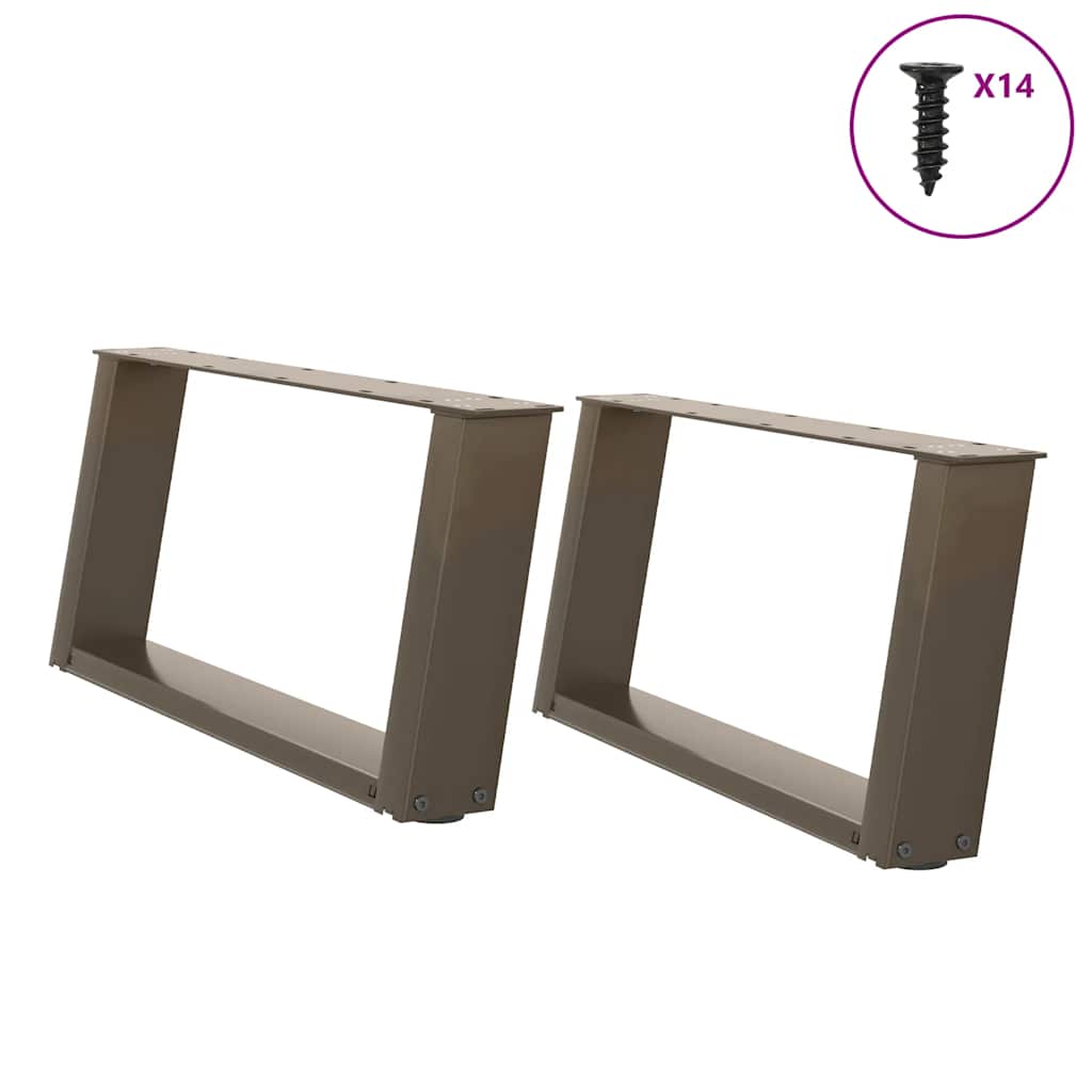 Noge za klub stolić U-oblik 2 kom Prirodni čelik 70 x (30-31) cm Čelik