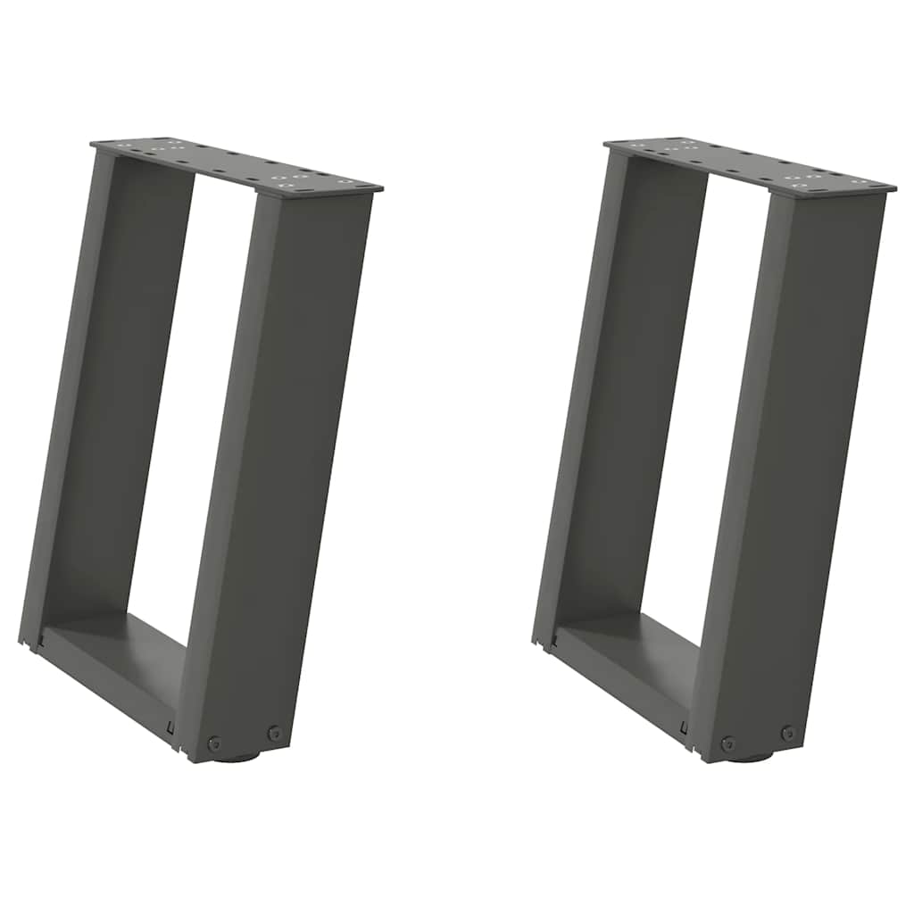 Noge za klub stolić U-oblik 2 kom antracit 38 x (42-43) cm čelik