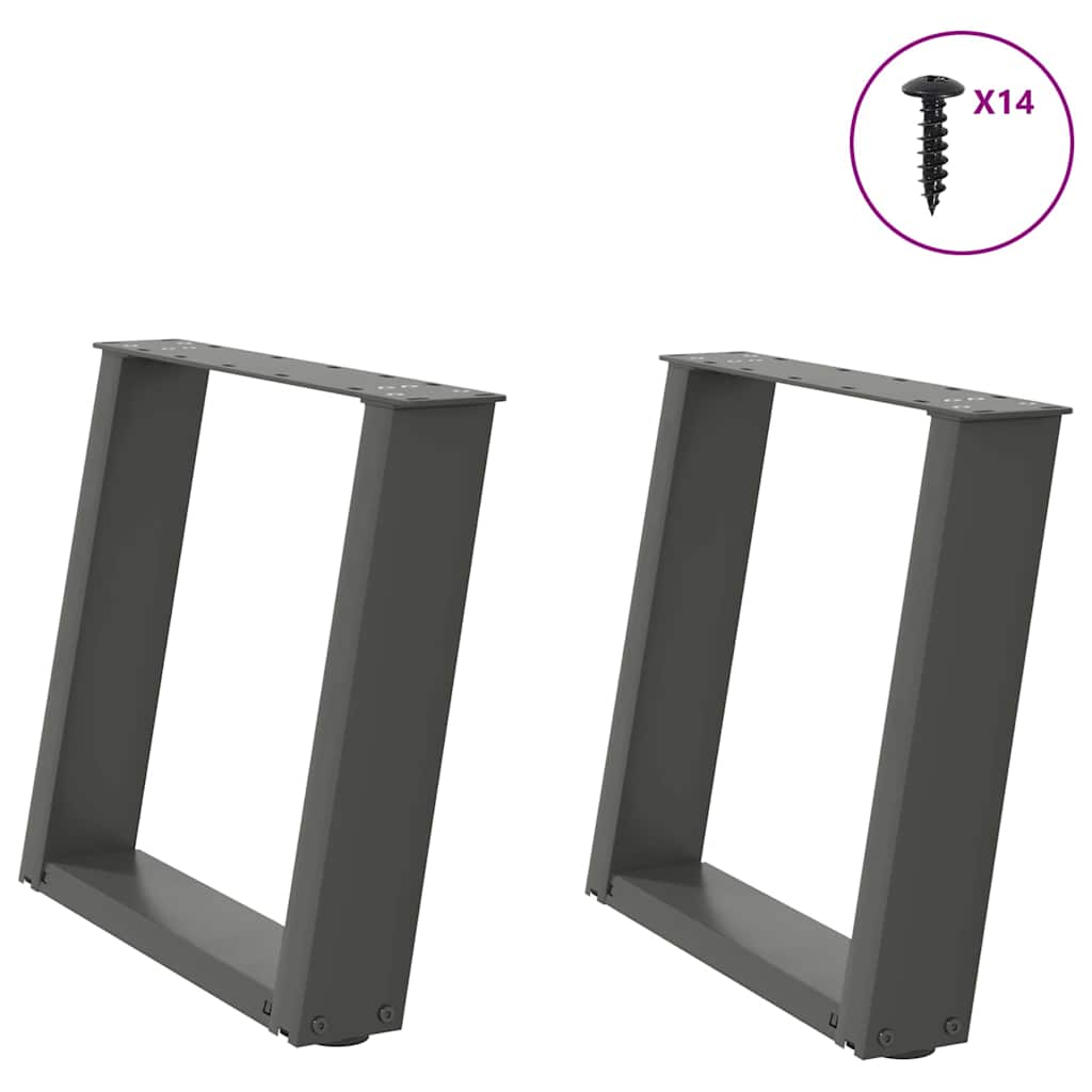 Noge za klub stolić U-oblik 2 kom antracit 50 x (42-43) cm čelik