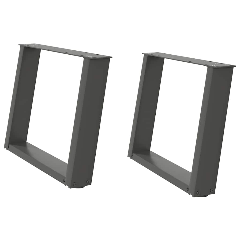 Noge za klub stolić U-oblik 2 kom antracit 60 x (42-43) cm čelik