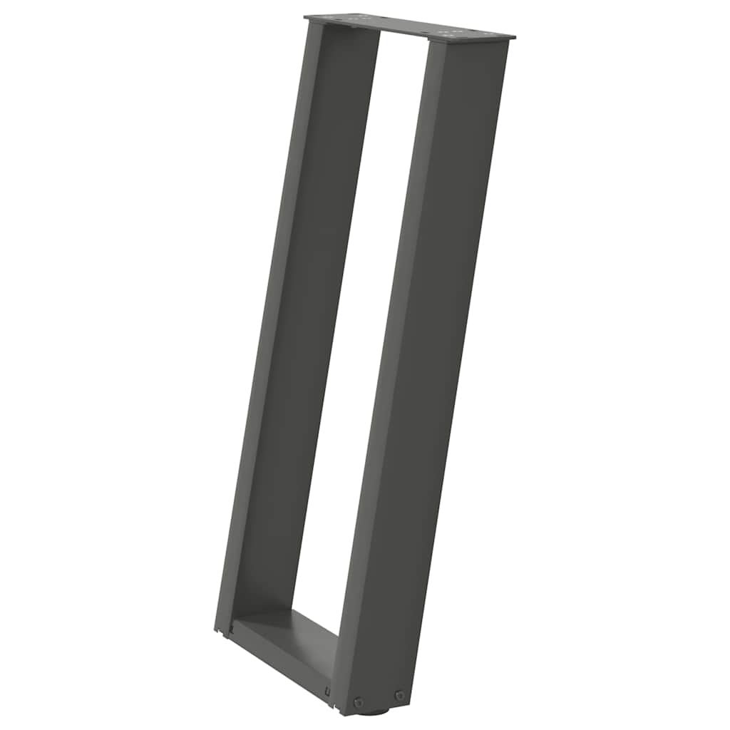 Noge za konzolni stol u obliku slova U, 2 kom, antracit, 28 x (72-73) cm, čelik