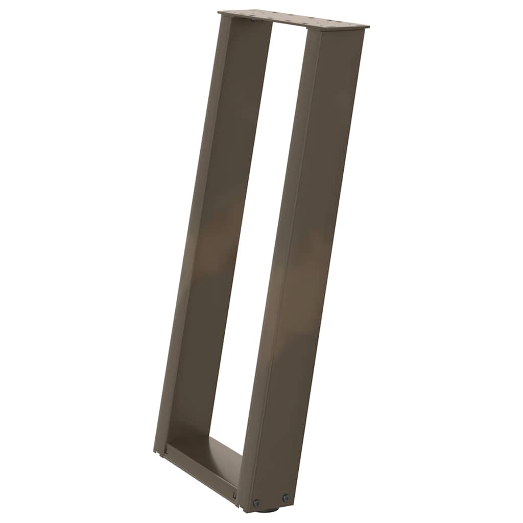 Noge za konzolni stol u obliku slova U, 2 kom, prirodni čelik, 38 x (72-73) cm, čelik