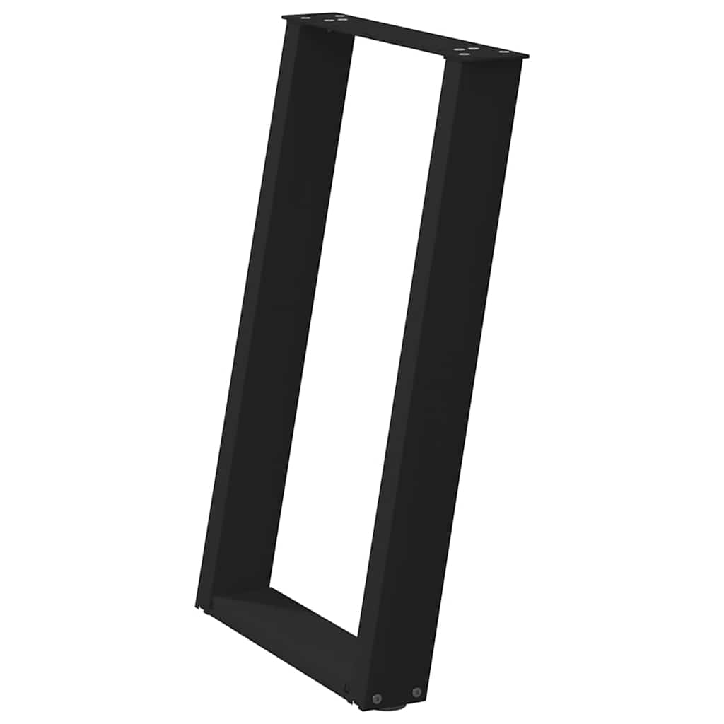 Noge za blagovaonski stol U-oblik 2 kom Crne 50 x (72-73) cm Čelik