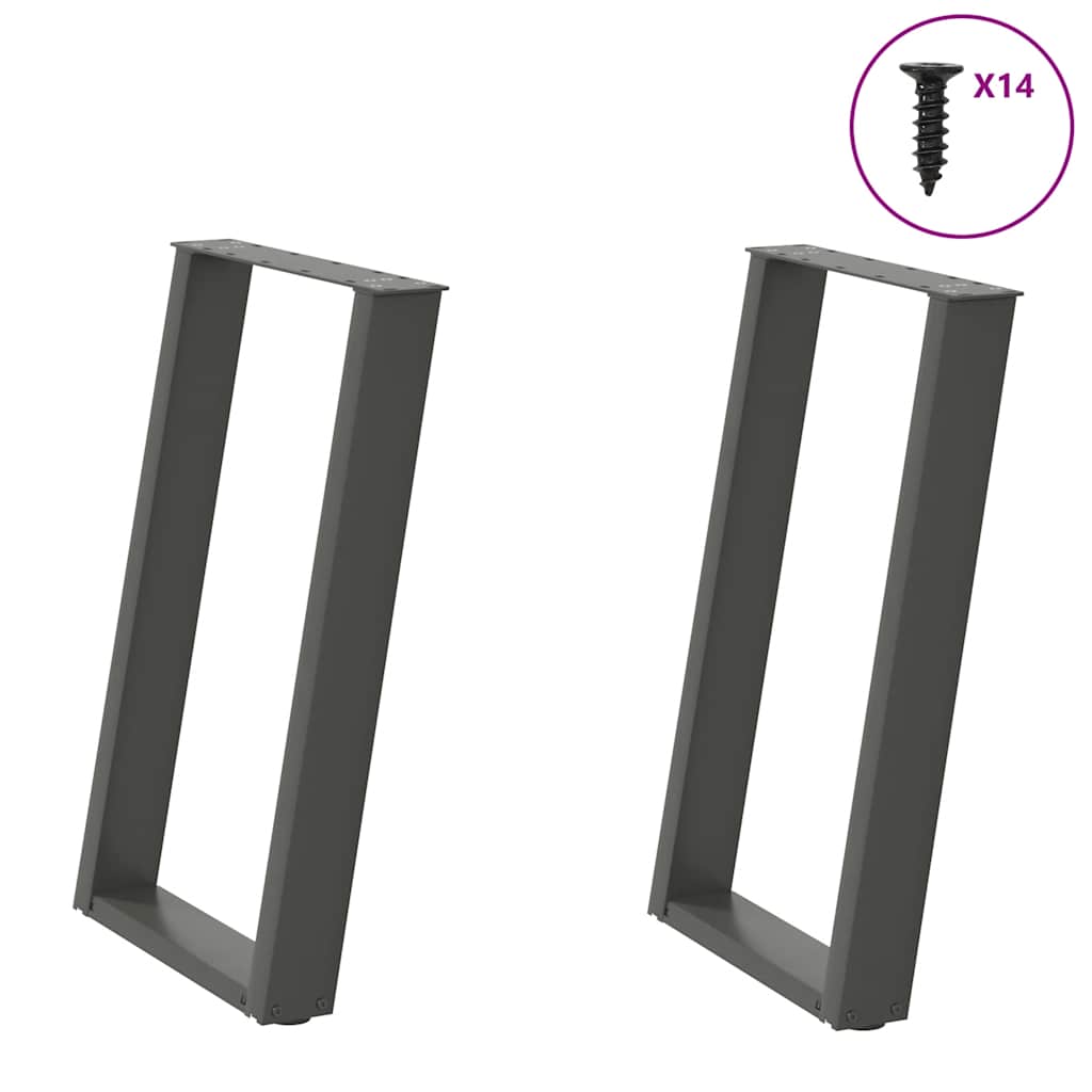 Noge za blagovaonski stol U-oblik 2 kom antracit 60 x (72-73) cm čelik