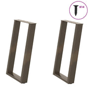 Noge za blagovaonski stol U-oblik 2 kom Prirodni čelik 60 x (72-73) cm Čelik