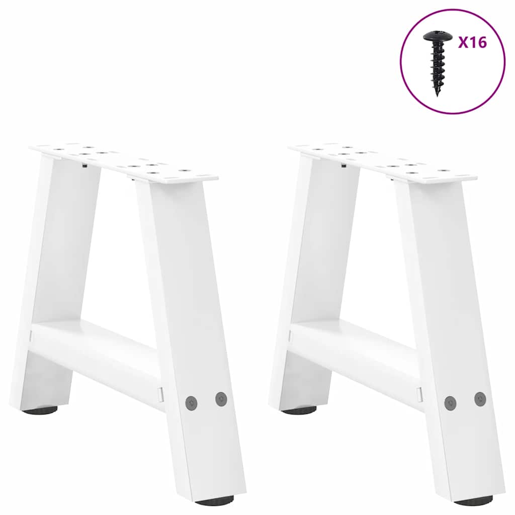 Noge za klub stolić A-oblika 2 kom Bijele 30 x (30-31) cm Čelik