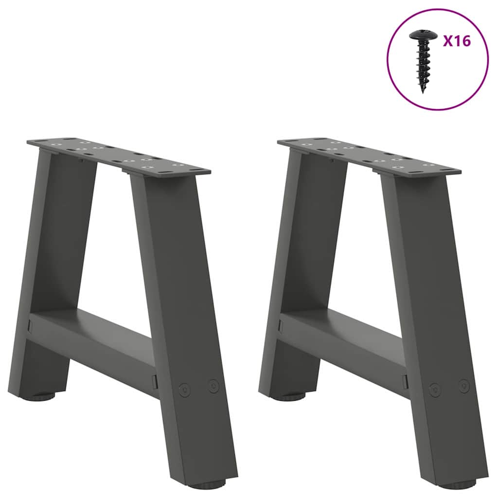 Noge za klub stolić A-oblika 2 kom antracit 30 x (30-31) cm čelik