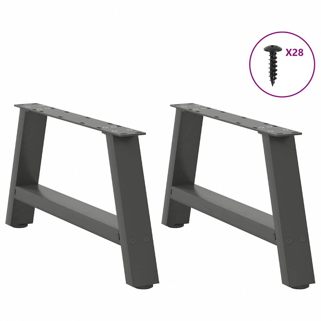 Noge za klub stolić A-oblika 2 kom antracit 70 x (30-31) cm čelik