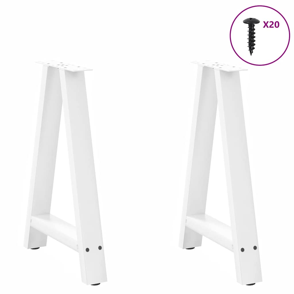Noge za blagovaonski stol A-oblika 2 kom Bijele 60 x (72-73) cm Čelik