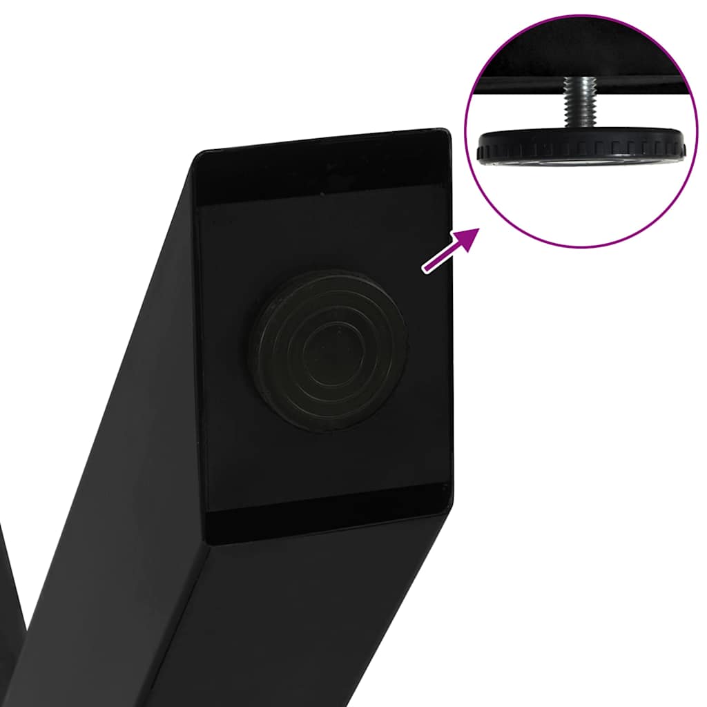 Noge za klub stolić u obliku slova X, 2 kom, crne, 30 x (30-31) cm, čelik