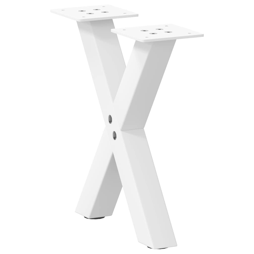 Noge za klub stolić u obliku slova X, 2 kom, bijele, 37 x (30-31) cm, čelik