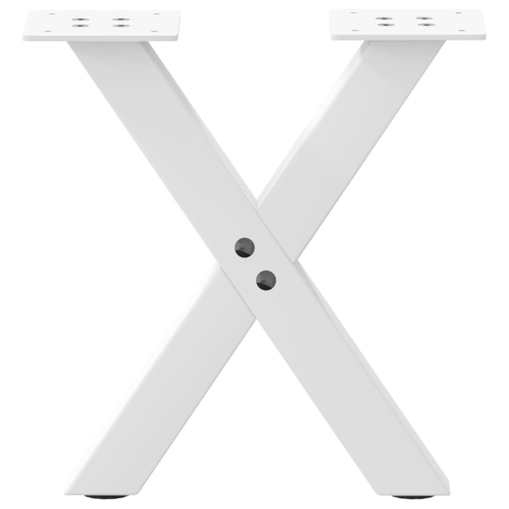 Noge za klub stolić u obliku slova X, 2 kom, bijele, 37 x (30-31) cm, čelik