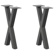 Noge za klub stolić u obliku slova X, 2 kom, antracit, 28 x (42-43) cm, čelik